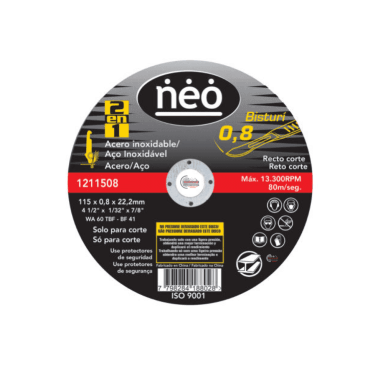 Disco p/Corte Metal 4-1/2" x 0.8 mm x 7/8" NEO (1211508)