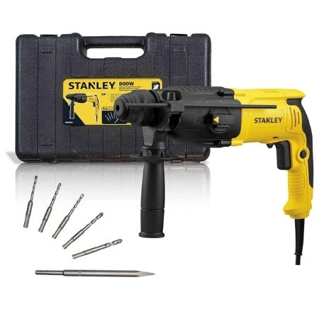 Taladro Rotomartillo Sds Plus 6 Brocas + Portafolio Stanley SHR263KA